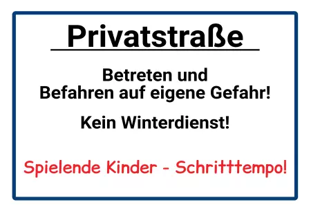 Warnschild Warnung - Zutritt verboten Privatstraße Bild