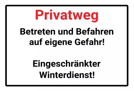 Warnschild Warnung - Zutritt verboten Privatweg Bild