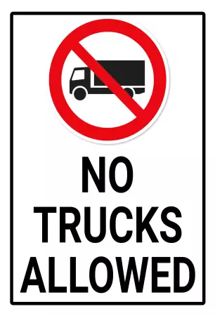WarnschildWarnung - Zutritt verboten NO TRUCKS ALLOWED Bild