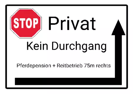 Warnschild Warnung - Zutritt verboten Privat - Kein Druchgang Bild