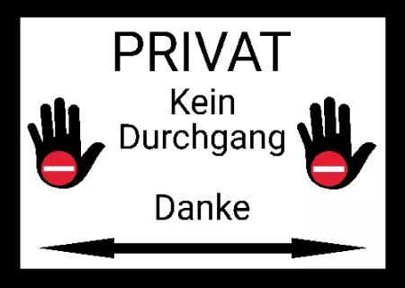 Warnschild Warnung - Zutritt verboten Privat - Kein Durchgang Bild