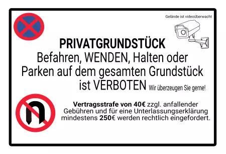 Warnschild Warnung - Zutritt verboten Privatgrundstück Bild