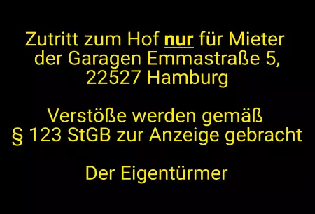 Warnschild Warnung - Zutritt verboten Zutritt nur für Mieter Bild